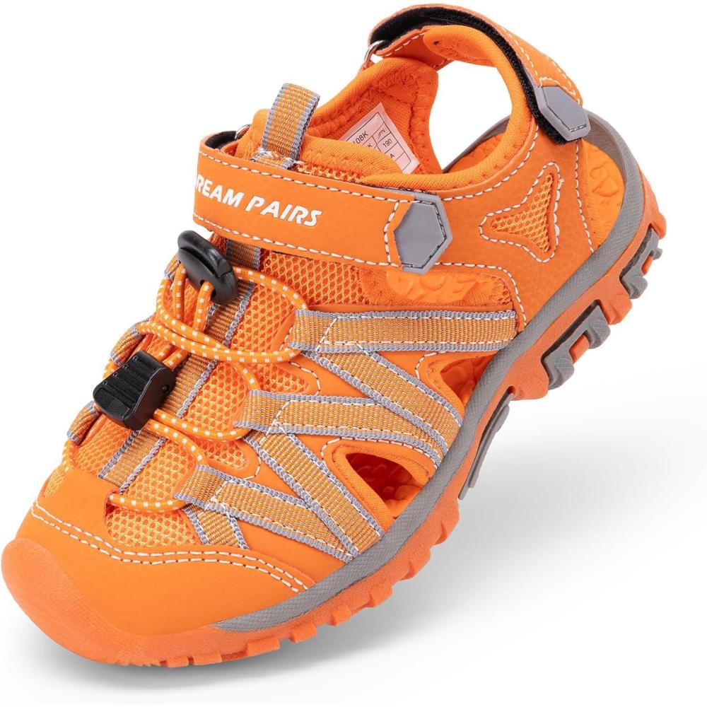 image:imageDREAM PAIRS Boys Girls ClosedToe Outdoor Summer Sport Sandals for ToddlerLittleBig KidOrange