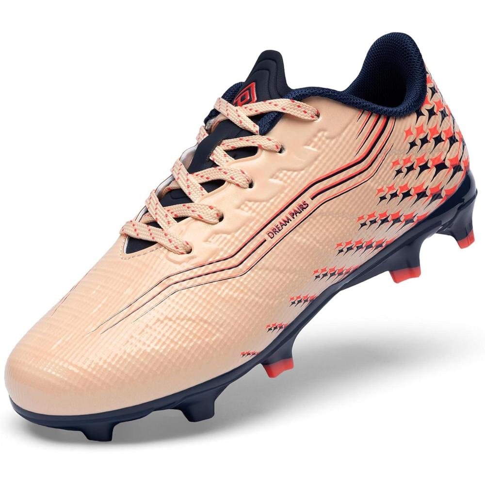 image:imageDREAM PAIRS Boys Girls FG AG Soccer Cleats HighSpeed AntiTwist Lightweight Football ShoesCoral Pink