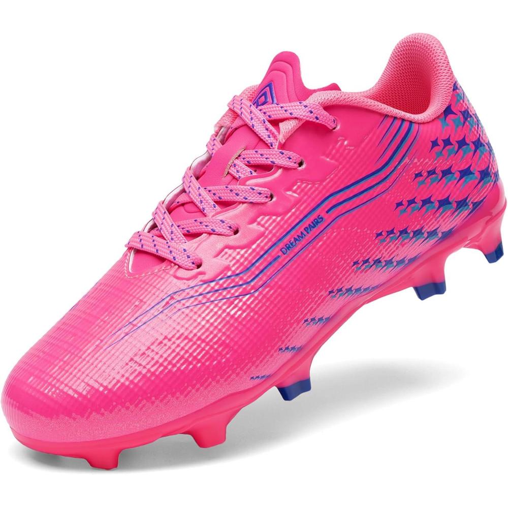 image:imageDREAM PAIRS Boys Girls FG AG Soccer Cleats HighSpeed AntiTwist Lightweight Football ShoesHot Pink
