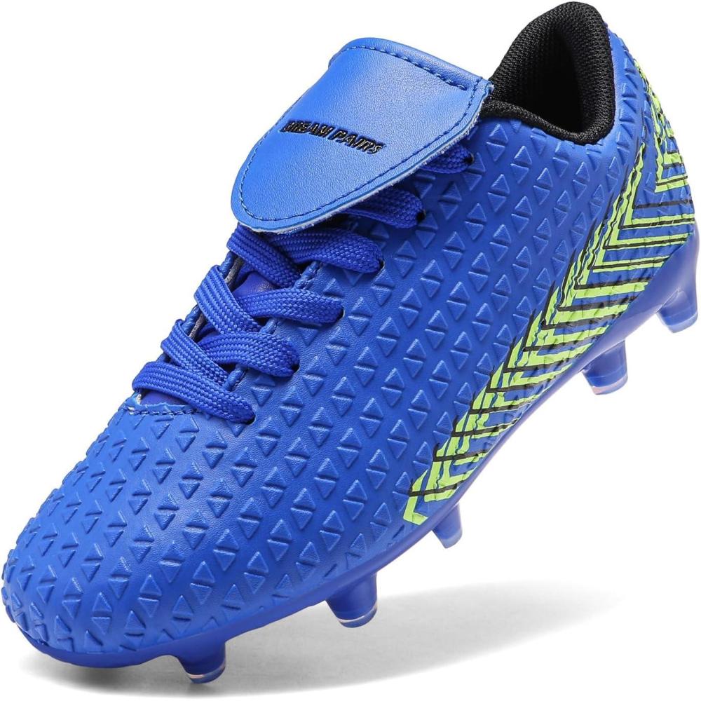 image:imageDREAM PAIRS Boys Girls Outdoor Soccer Cleats Firm Ground Football Shoes for LittleBig KidRoyalBlueBlack