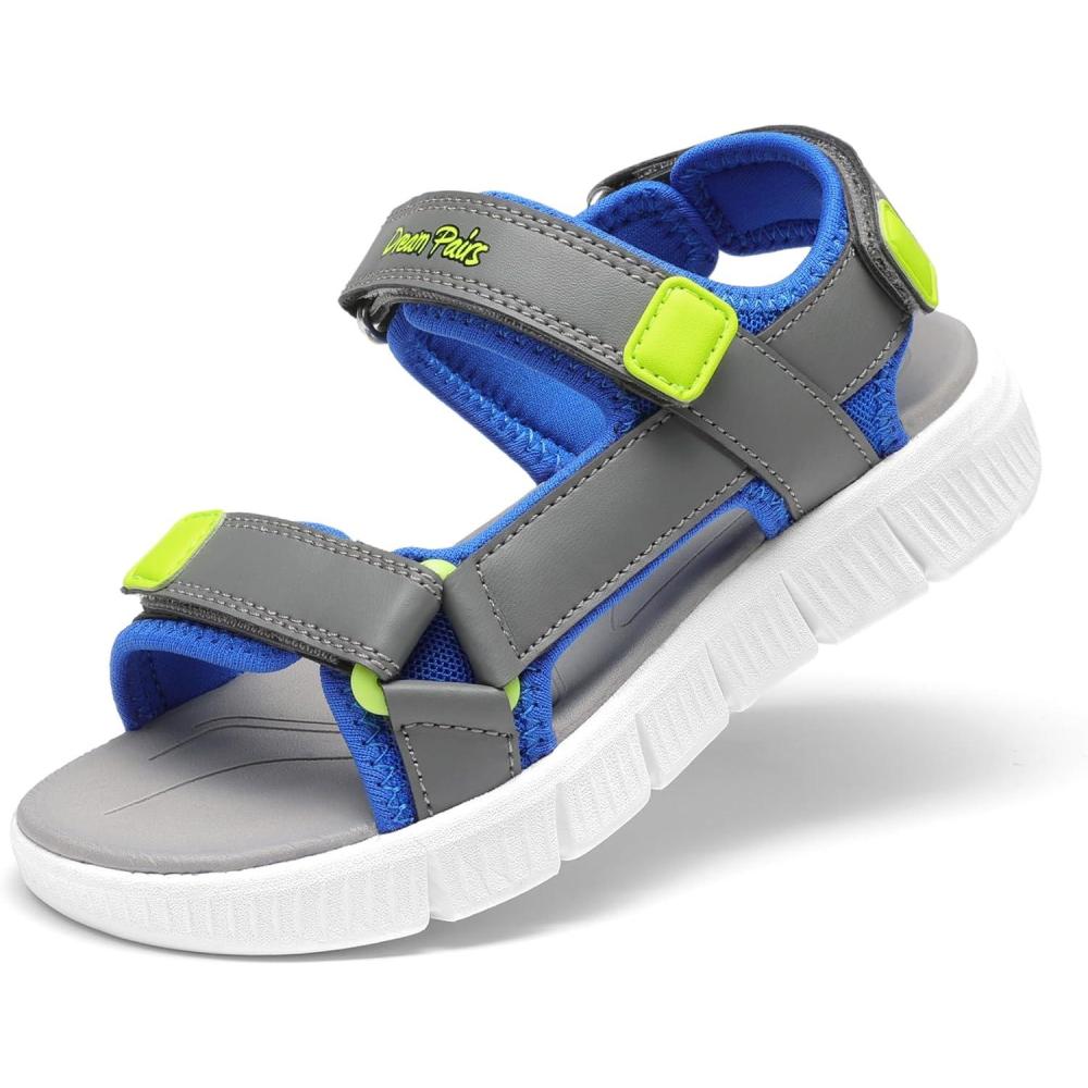 image:imageDREAM PAIRS Boys Girls Sandals Kids Athletic Summer Water Open Toe Shoes for LittleBig KidGreyBlue