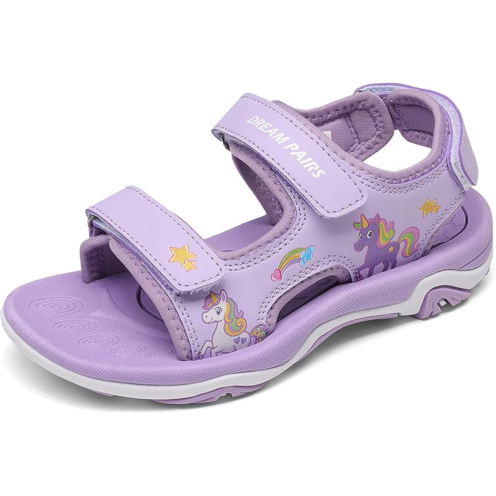 image:imageDREAM PAIRS Boys Girls Sandals Summer Outdoor Athletic Kids Sport Water Shoes for ToddlerLittle KidPurple