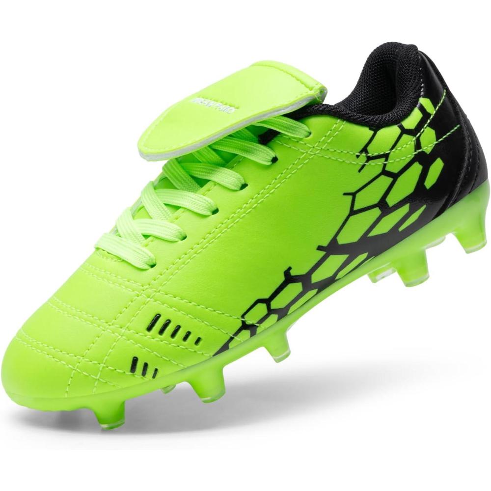 image:imageDREAM PAIRS Boys Girls Soccer Cleats Athletic Training Football Shoes for LittleBig KidNeonGreenBlack
