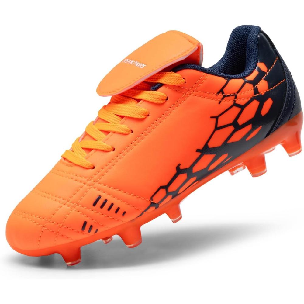image:imageDREAM PAIRS Boys Girls Soccer Cleats Athletic Training Football Shoes for LittleBig KidOrangeNavy