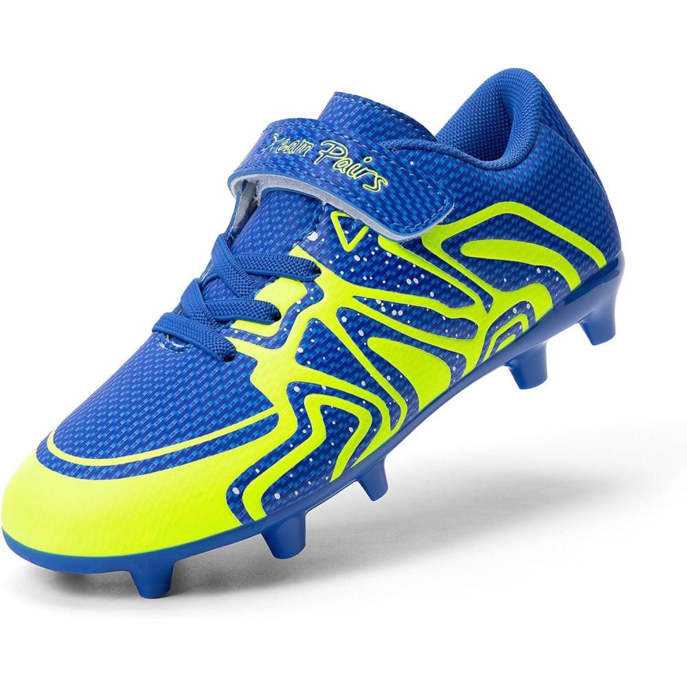 image:imageDREAM PAIRS Boys Girls Soccer Cleats Kids Youth Multi Ground Outdoor Football Shoes for LittleBig KidRoyal BlueNeon Green