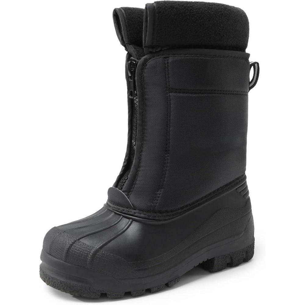 image:imageDREAM PAIRS Boys Girls Waterproof Winter Snow Boots for LittleBig KidsBlack