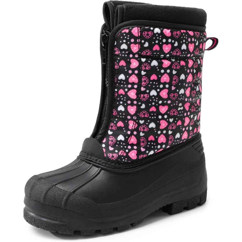 image:imageDREAM PAIRS Boys Girls Waterproof Winter Snow Boots for LittleBig KidsBlackPink
