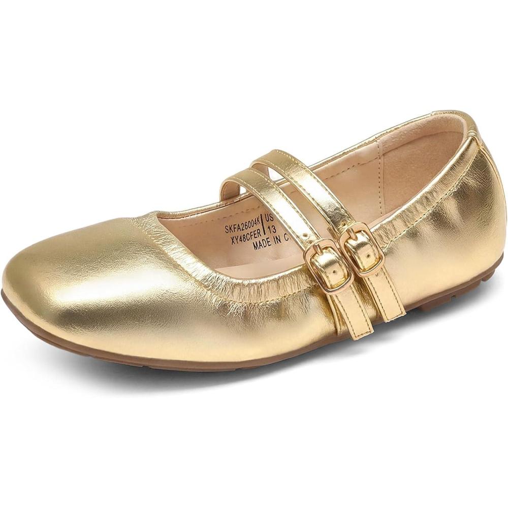 image:imageDREAM PAIRS Girls Dress Shoes Slip on Ballerina Flats Mary Jane Ballet Shoes for WeddingPartyGold