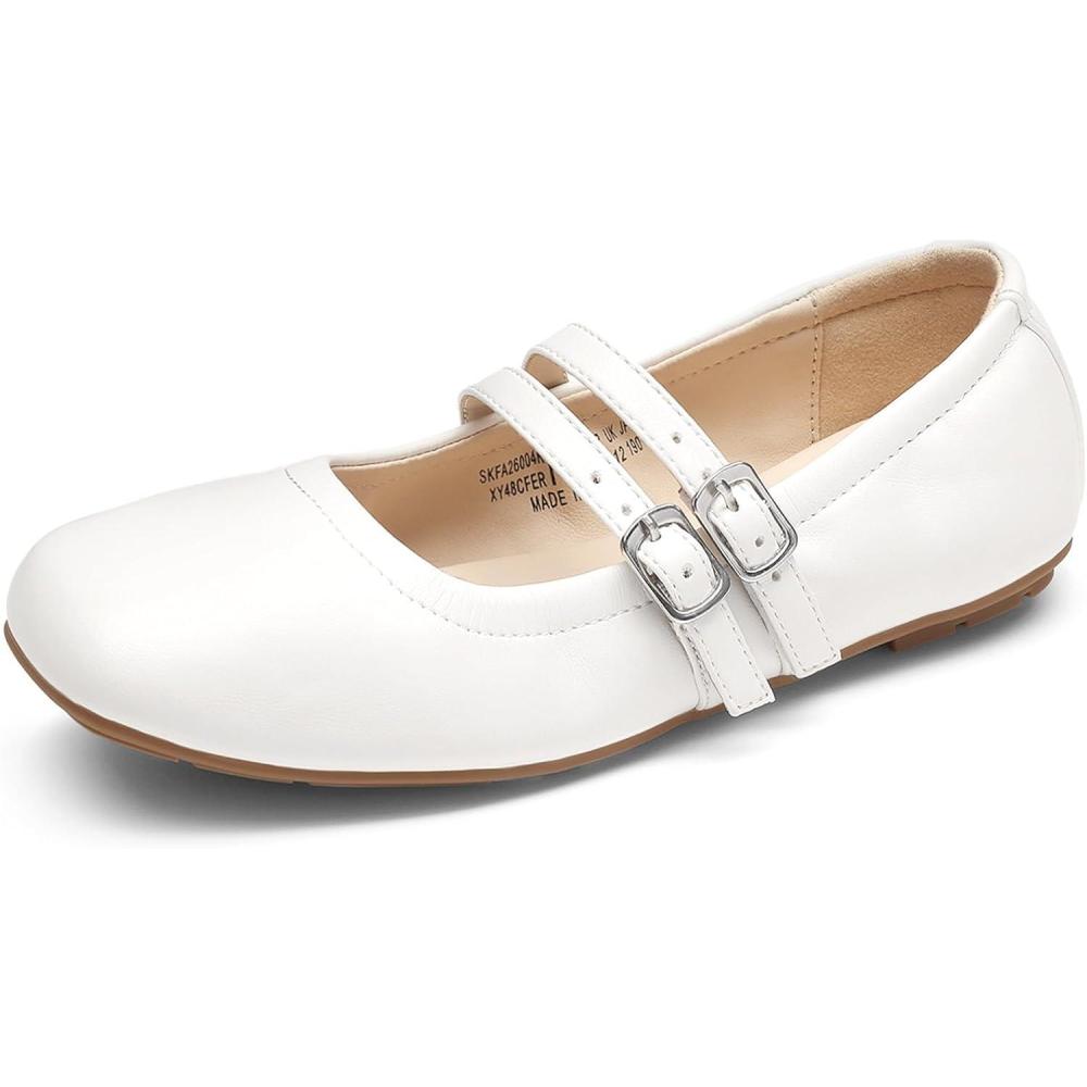 image:imageDREAM PAIRS Girls Dress Shoes Slip on Ballerina Flats Mary Jane Ballet Shoes for WeddingPartyWhite