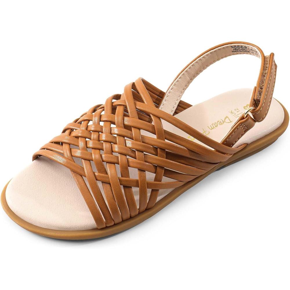 image:imageDREAM PAIRS Girls Sandals Gladiator Braided Flat Open Toe Summer Sandals