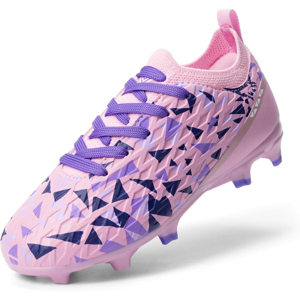image:imageDREAM PAIRS Kids HighSpeed Soccer Cleats with TPU AntiTwist Plate Firm Ground Outdoor Athletic Sport Football ShoesPinkPurple
