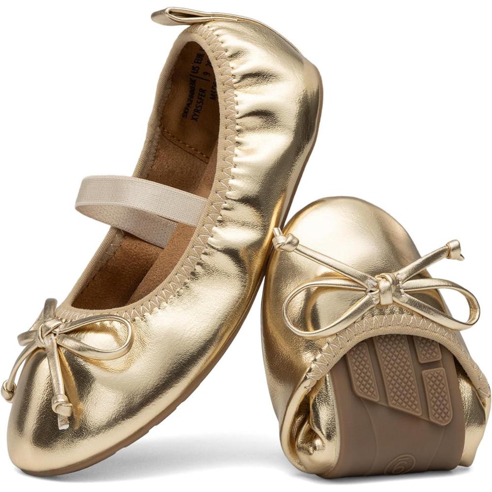 image:imageDREAM PAIRS Little Girls Toddler Ballet Flats Dress Shoes Mary Janes ShoesGold