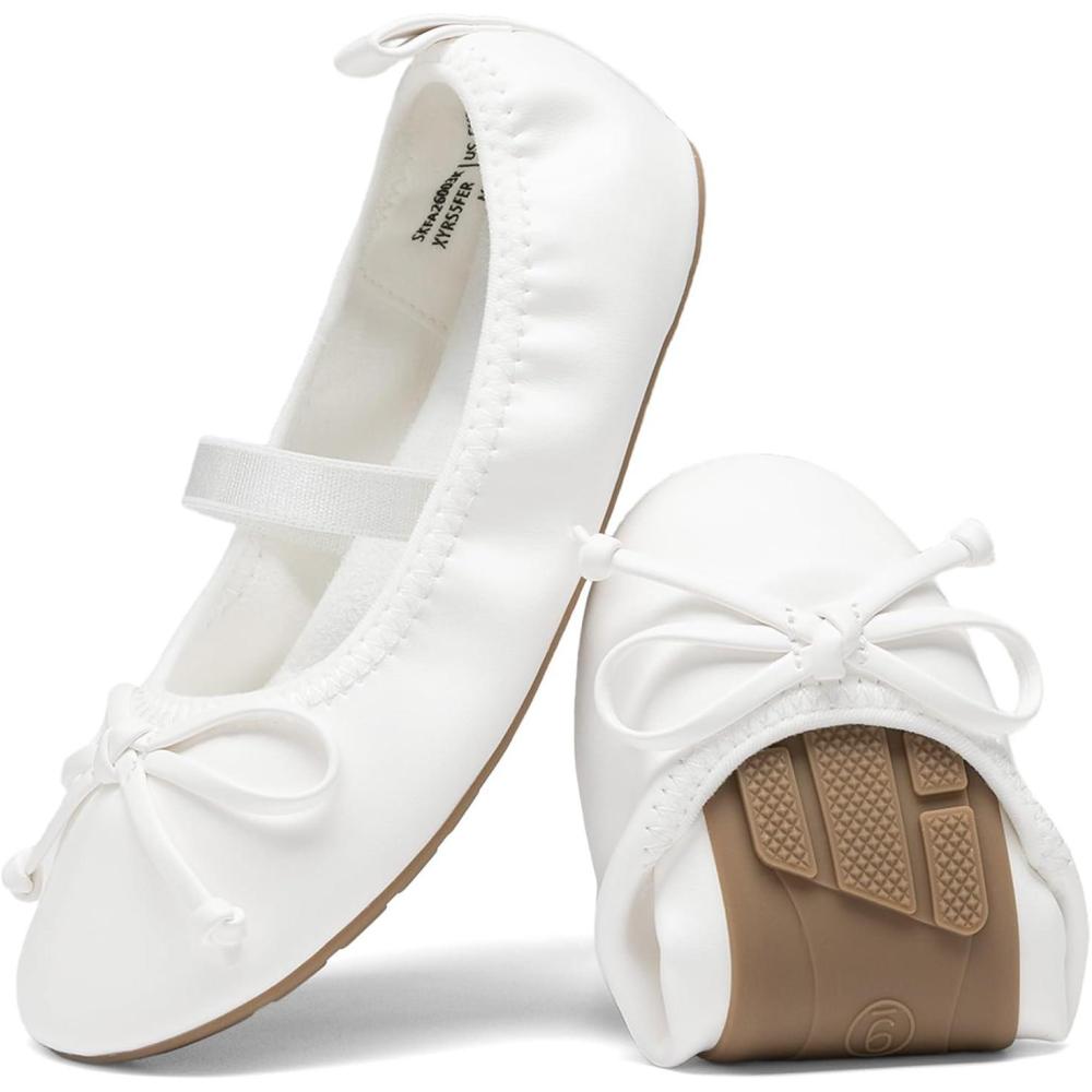 image:imageDREAM PAIRS Little Girls Toddler Ballet Flats Dress Shoes Mary Janes ShoesWhite