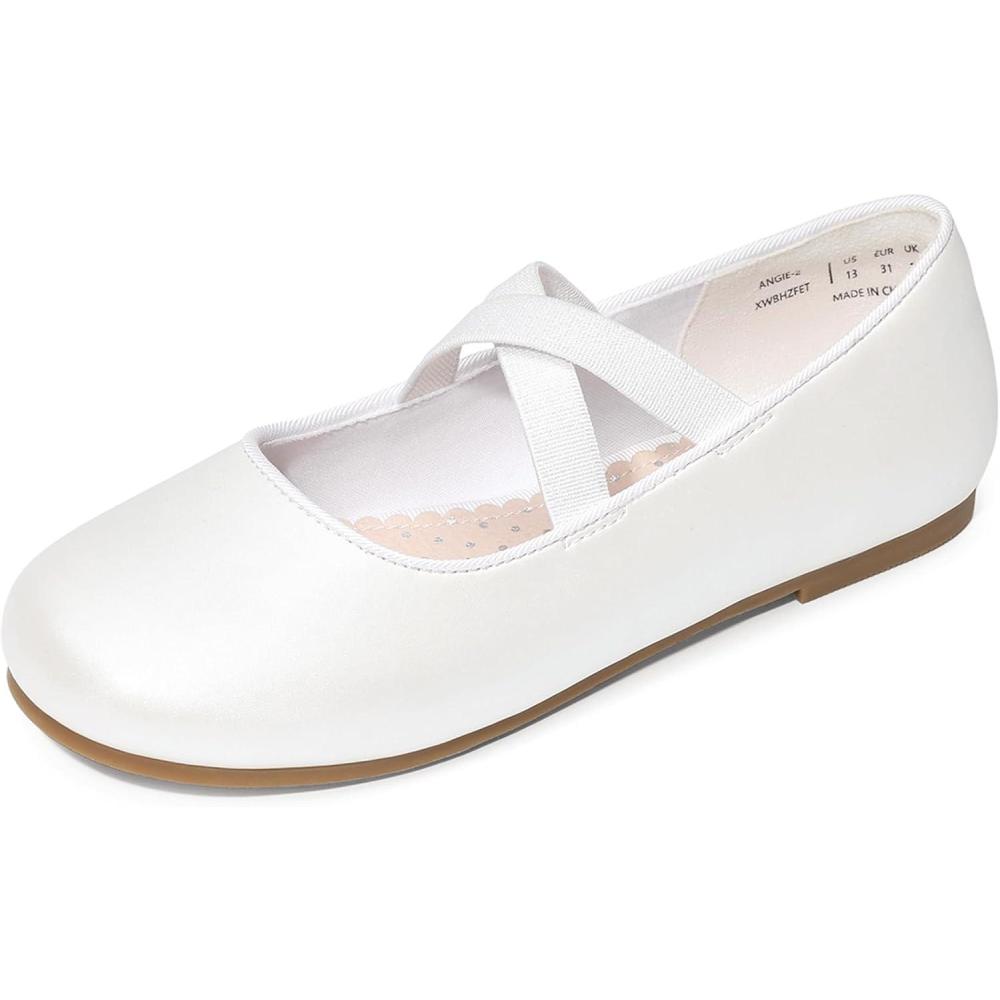 image:imageDream Pairs Girls Ballerina Dress Shoes Mary Jane FlatsWhitepu