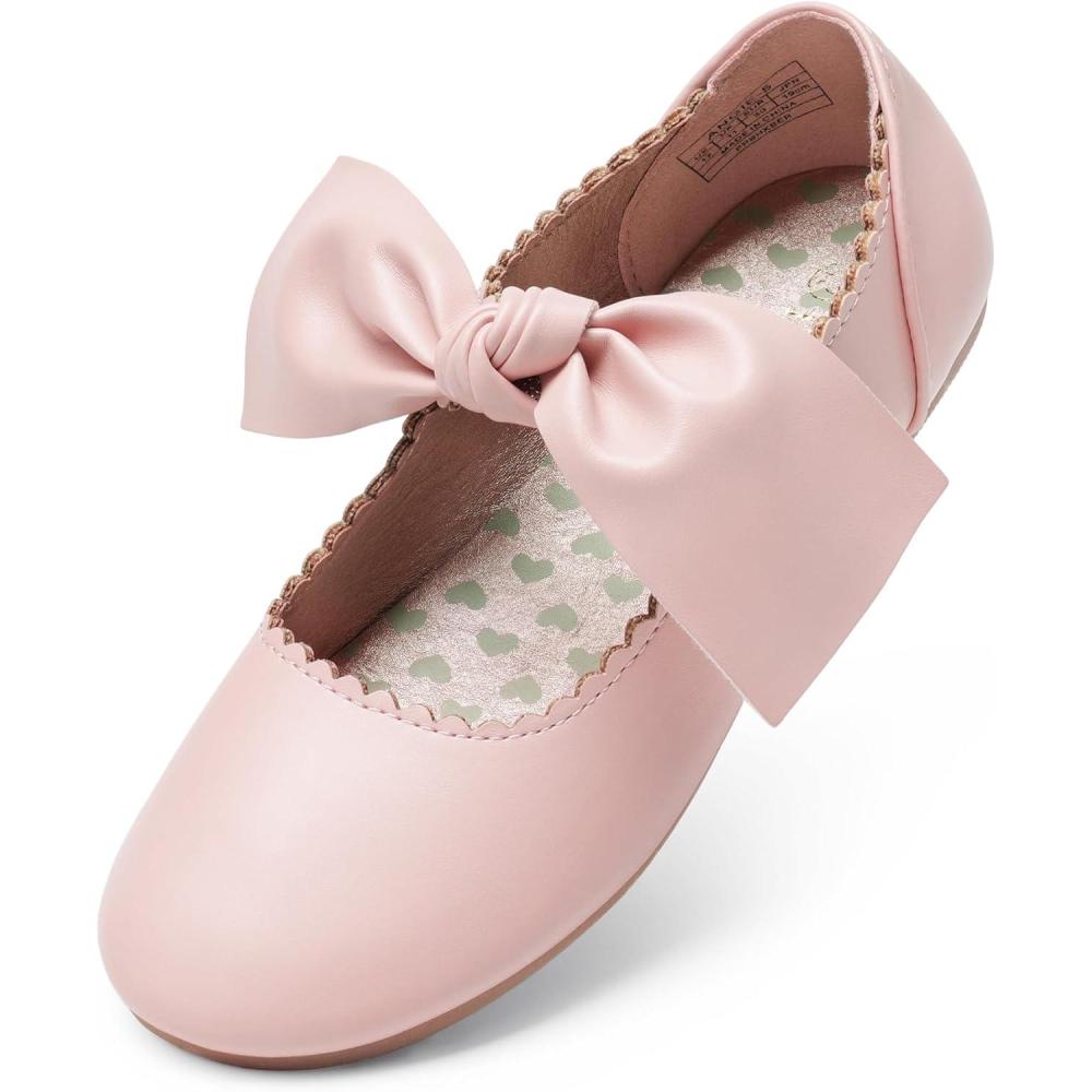 image:imageDream Pairs Girls Ballerina Flats Mary Jane Front Bow Dress ShoesPink