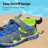 DREAM PAIRS Boys Girls Closed-Toe Outdoor Summer Sport Sandals for Toddler/Little/Big Kid(Grey/Green/Blue)
