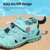 DREAM PAIRS Boys Girls Closed-Toe Outdoor Summer Sport Sandals for Toddler/Little/Big Kid(Light/Green/Coral)