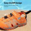 DREAM PAIRS Boys Girls Closed-Toe Outdoor Summer Sport Sandals for Toddler/Little/Big Kid(Orange)