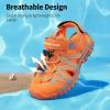 DREAM PAIRS Boys Girls Closed-Toe Outdoor Summer Sport Sandals for Toddler/Little/Big Kid(Orange)