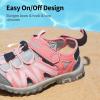DREAM PAIRS Boys Girls Closed-Toe Outdoor Summer Sport Sandals for Toddler/Little/Big Kid(Pink/Grey/Green)