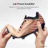 DREAM PAIRS Boys Girls FG AG Soccer Cleats High-Speed Anti-Twist Lightweight Football Shoes(Coral Pink)