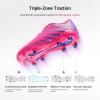 DREAM PAIRS Boys Girls FG AG Soccer Cleats High-Speed Anti-Twist Lightweight Football Shoes(Hot Pink)