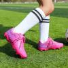 DREAM PAIRS Boys Girls FG AG Soccer Cleats High-Speed Anti-Twist Lightweight Football Shoes(Hot Pink)