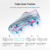 DREAM PAIRS Boys Girls FG AG Soccer Cleats High-Speed Anti-Twist Lightweight Football Shoes(Light Blue/Pink)