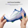 DREAM PAIRS Boys Girls FG AG Soccer Cleats High-Speed Anti-Twist Lightweight Football Shoes(White)