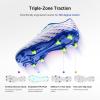 DREAM PAIRS Boys Girls FG AG Soccer Cleats High-Speed Anti-Twist Lightweight Football Shoes(White)