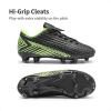 DREAM PAIRS Boys Girls Outdoor Soccer Cleats Firm Ground Football Shoes for Little/Big Kid(Black/Neon/Green)