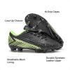 DREAM PAIRS Boys Girls Outdoor Soccer Cleats Firm Ground Football Shoes for Little/Big Kid(Black/Neon/Green)