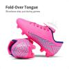 DREAM PAIRS Boys Girls Outdoor Soccer Cleats Firm Ground Football Shoes for Little/Big Kid(Fuchsia/Royal/Blue)