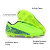 DREAM PAIRS Boys Girls Outdoor Soccer Cleats Firm Ground Football Shoes for Little/Big Kid(Neon/Green/Black)