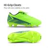DREAM PAIRS Boys Girls Outdoor Soccer Cleats Firm Ground Football Shoes for Little/Big Kid(Neon/Green/Black)