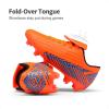 DREAM PAIRS Boys Girls Outdoor Soccer Cleats Firm Ground Football Shoes for Little/Big Kid(Orange/Black)