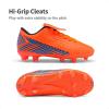 DREAM PAIRS Boys Girls Outdoor Soccer Cleats Firm Ground Football Shoes for Little/Big Kid(Orange/Black)