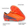 DREAM PAIRS Boys Girls Outdoor Soccer Cleats Firm Ground Football Shoes for Little/Big Kid(Orange/Black)