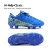 DREAM PAIRS Boys Girls Outdoor Soccer Cleats Firm Ground Football Shoes for Little/Big Kid(Royal/Blue/Black)
