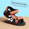 DREAM PAIRS Boys Girls Sandals Kids Adventurous Light-Weight Adjustable Straps Summer Water Shoes (Toddler/Little Kid/Big Kid)(Orange/Black)