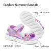 DREAM PAIRS Boys Girls Sandals Kids Athletic Summer Water Open Toe Shoes for Little/Big Kid(Rainbow/Purple)