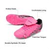 DREAM PAIRS Boys Girls Soccer Cleats Athletic Training Football Shoes for Little/Big Kid(Fuchsia/Black)