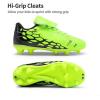 DREAM PAIRS Boys Girls Soccer Cleats Athletic Training Football Shoes for Little/Big Kid(Neon/Green/Black)
