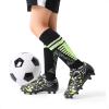 DREAM PAIRS Boys Girls Soccer Cleats Kids Firm Ground Football Shoes for Little/Big Kid with Soccer Socks(Black/Neon Green)