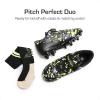 DREAM PAIRS Boys Girls Soccer Cleats Kids Firm Ground Football Shoes for Little/Big Kid with Soccer Socks(Black/Neon Green)