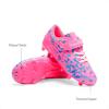 DREAM PAIRS Boys Girls Soccer Cleats Kids Firm Ground Football Shoes for Little/Big Kid with Soccer Socks(Hot Pink/Royal Blue)