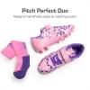 DREAM PAIRS Boys Girls Soccer Cleats Kids Firm Ground Football Shoes for Little/Big Kid with Soccer Socks(Pink/Purple)