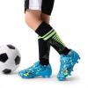 DREAM PAIRS Boys Girls Soccer Cleats Kids Firm Ground Football Shoes for Little/Big Kid with Soccer Socks(Royal Blue/Neon Green)