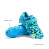 DREAM PAIRS Boys Girls Soccer Cleats Kids Firm Ground Football Shoes for Little/Big Kid with Soccer Socks(Royal Blue/Neon Green)