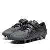 DREAM PAIRS Boys Girls Soccer Cleats Kids Youth Multi Ground Outdoor Football Shoes for Little/Big Kid(Black/Dark Grey)